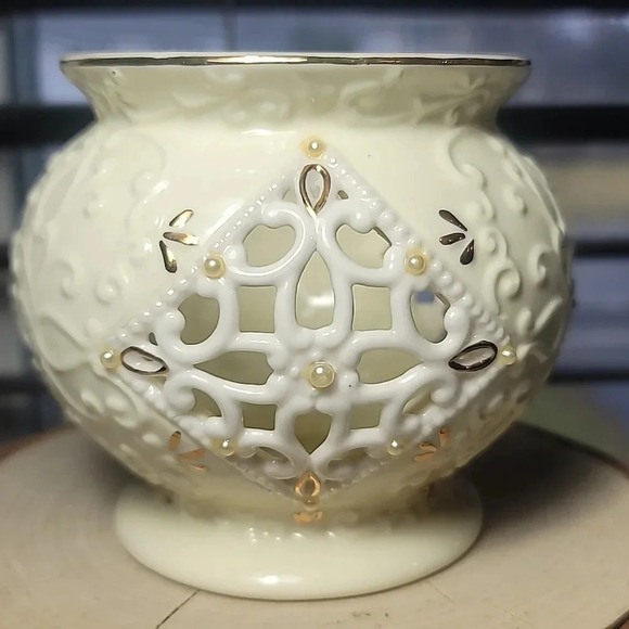 Madison and Max Cream Colored Porcelain Votive Candle Holder - Picture 2 of 5
